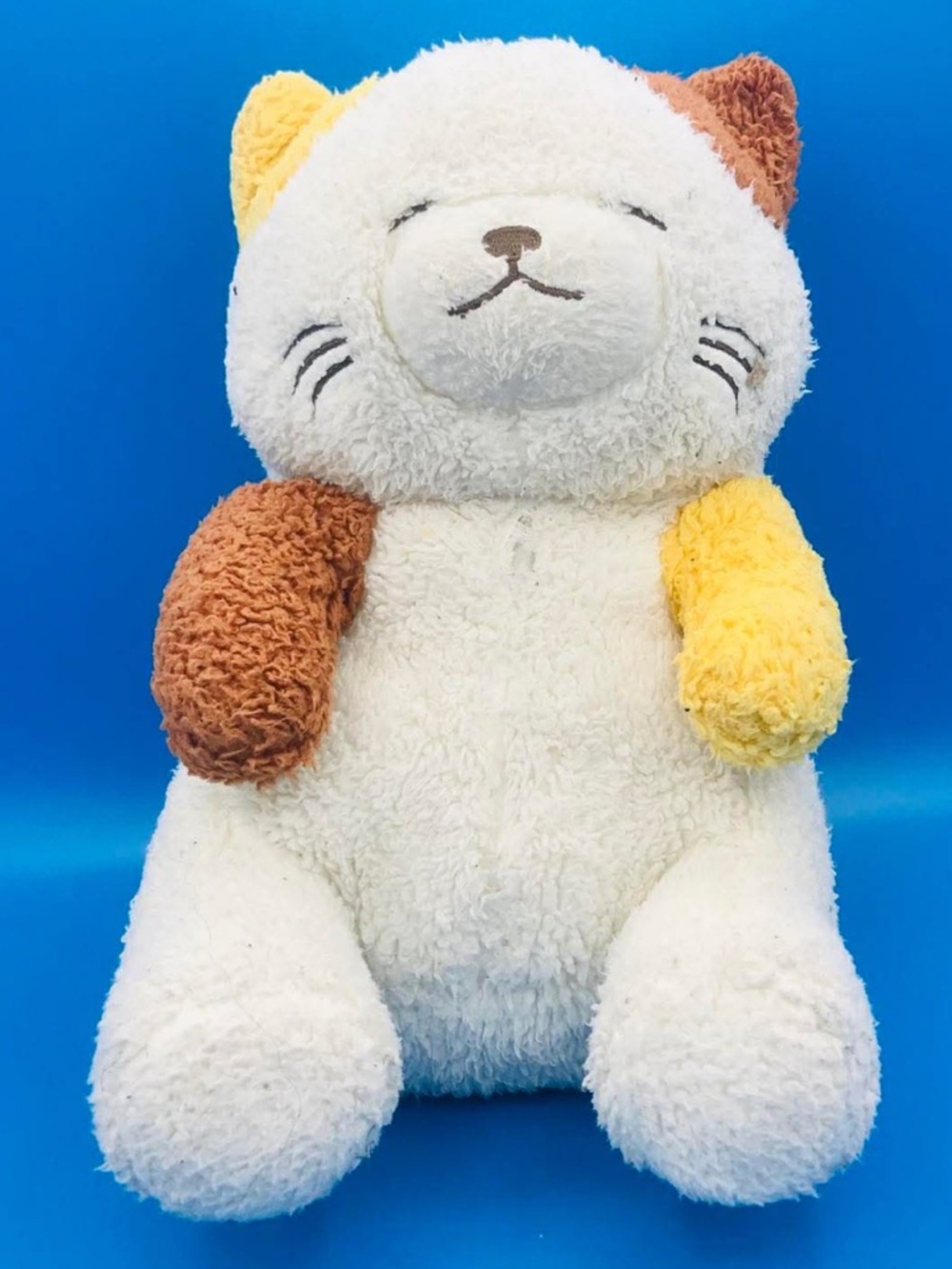 Authentic Miniso Life Calico Cat Plush - 11-Inch Squishy Sleepy Neko